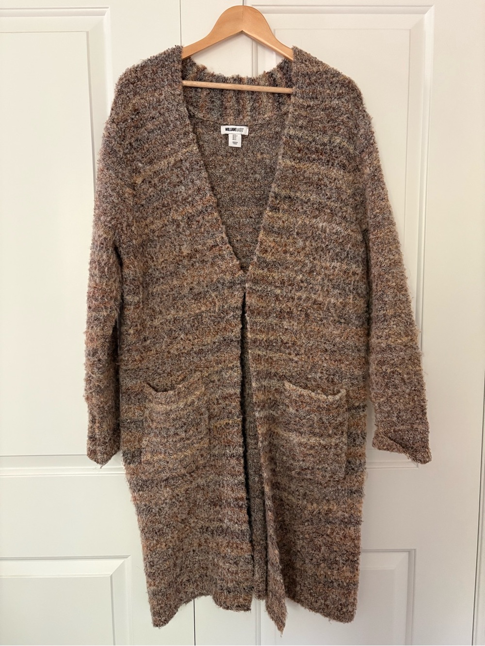 William Rast Long Open-Front Cozy Cardigan